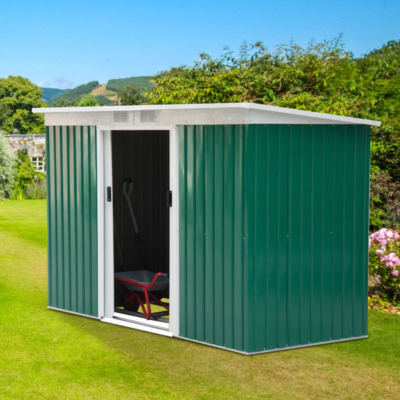 Outsunny Outdoor LeanTo Metal Storage Shed & Reviews Wayfair